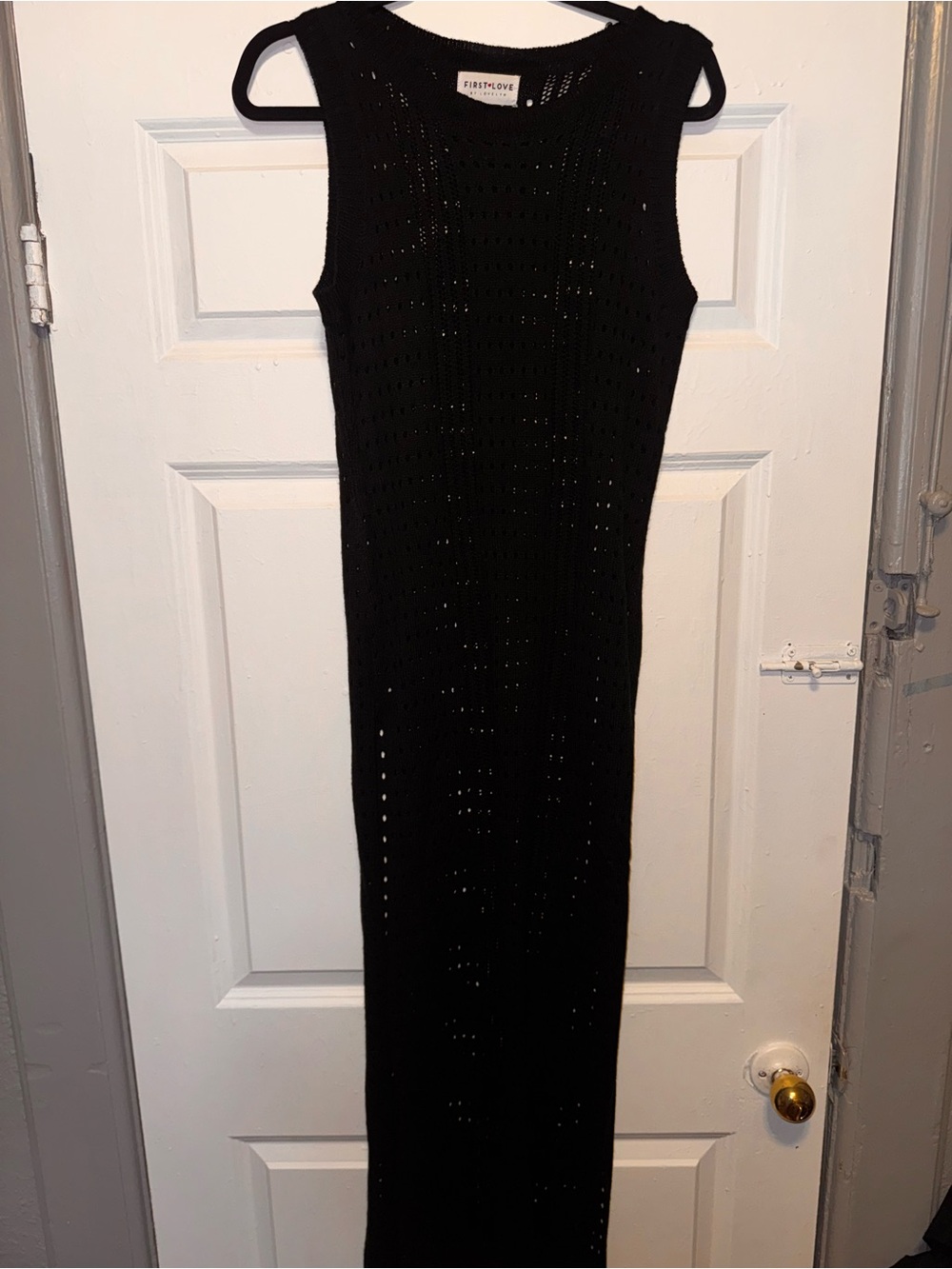 Dainty Sleeveless Knit Maxi Dress - Black
